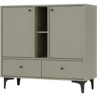 Masseno Kommode TORINO 100 cm Sideboard mit 2 Schubladen und 2 Türen für Wohnzimmer Schlafzimmer Modern 100x41x94 cm Hellgrün / Hellgrün