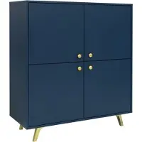 Generisch Kommode SIENA – modernes Sideboard Wohnzimmer Schrank mit viel Stauraum (Dunkelblau)