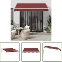 The Living Store Markise Automatisch Weinrot 300x250 cm