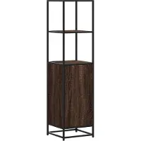 Syfax Highboard Braun Eichen-Optik 35,5x35x139cm Holzwerkstoff Metall