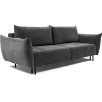 Emporius Furniture Sofa mit Bettkasten Lana - Schlafsofa, Couch - Sofa mit Schlaffunktion & Samtstoff - Skandinavischer Stil (Grau - Over The Horizon 97)