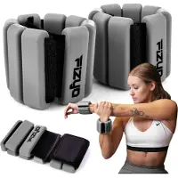 Fizyo Einstellbare Silikon Knöchel & Handgelenk Gewichts-Set, 2 Stück, Ideal für Fitness, Laufen, Yoga, Pilates, Rehabilitation, Schwimmbad Grau, 900g