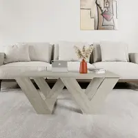 Decortie Pipra Moderner Couchtisch Travertinfarbe , 110 x 60 x 40 cm