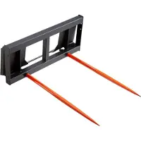 StarTech.com Frontladerzinken 1360kg Gewichtskapazität - Ballenzinken Federstahl - Ballenspieß - Ballentransportgabel mit zwei 124cm Spießen - Schwerlastzinken - Kompatibel mit Kompaktladern und Traktoren