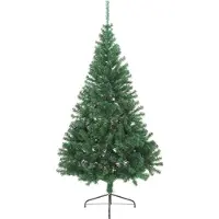 vidaXL Künstlicher vorbeleuchteter Weihnachtsbaum Grün 240 cm PVC