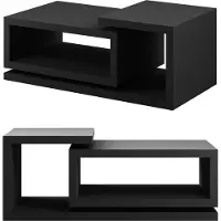 Lomadox Couchtisch BEXLEY-83 in schwarz matt, B/H/T: ca. 120/40/60 cm