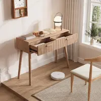 UnboxG Konsolentisch, 100x35x80 cm, Couchtische, mit Schubladen, skandinavisch, modern, schmal, Konsole für Flur oder Wohnzimmer