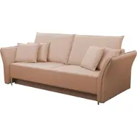 Mirjan 24 Schlafsofa Bregi, Stilvoll Wohnzimmer Couch mit Bettkasten und Schlaffunktion (Farbe: Terra 10, Füße: Gold)