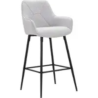 Dmora Sitzhocker Bobbio 55x55x109 cm Grau gepolstert, Belastbar