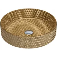 Sonstiges Badezimmer Waschbecken Arbeitsplatte Waschschüssel Rund Gold 39x39x10,5 cm