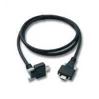 System-S USB 3.1 Gen 2 Kabel 100 cm Typ C Stecker zu Stecker Panel Mount Winkel Up Down Angled 10 Gbit/s 100W