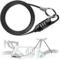RockBros Fahrradschloss Helmschloss 150cm Kabelschloss Anti-Diebstahl für Fahrrad, Roller Schwarz