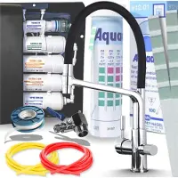 ARI Flexible 3-Wege Küchenarmatur Chrom Ausziehbar mit 5-Stufen Wasserfiltersystem Untertisch Trinkwasserfilter