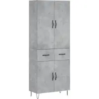 Syfax Highboard Betongrau 69,5x34x180 cm Holzwerkstoff