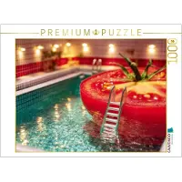 CALVENDO Puzzle Tomate als Badeinsel | 1000 Teile Lege-Größe 64 × 48 cm Foto-Puzzle für glückliche Stunden