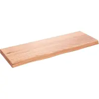 Syfax Waschtischplatte Hellbraun 80x30x(2-4) cm Massivholz Behandelt