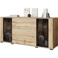 Mirjan 24 Türkommode CARO SB 150 2D+3S, Stilvoll Wohnzimmer, Kommode mit zwei Drehtüren (Farbe: Wotan, ohne Beleuchtung)