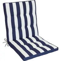 Kettler Herlag Niedriglehner Gartenstuhlauflage Mia Blau-Gestreift 103x50x5cm, Easy-Drop Bänder, 1 Polster