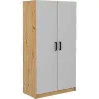 Masseno Drehtürenschrank MALTESA 80 cm Kleiderschrank Schlafzimmer Schrank 2-türig Eiche Artisan