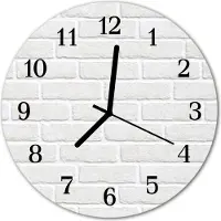 Tulup Glasuhr Wanduhr Küchenuhr Echt-Glas 30fi cm Ziegel weiß