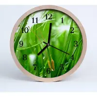 Tulup Holzuhr 20fi cm wanduhr - Gras Blumen