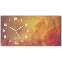 Tulup Wanduhr aus Glas – 60x30 cm - Glasbild - Glasuhr - Gehärtetes Glas - weisse-zeiger - Blumen