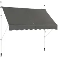 KOMFOTTEU Klemmmarkise höhenverstellbar 190-300 cm, Balkonmarkise mit Sonnenschutz & Handkurbel, Sonnenmarkise ohne Bohren, 250 x 120 cm