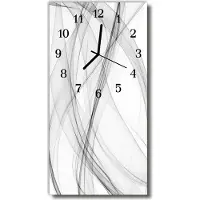 Tulup Glasuhr Wanduhr Küchenuhr Echt-Glas 30x60 Gardine Weiß