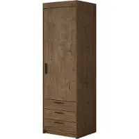 Mirjan 24 Kleiderschrank Elena 1D3S, Drehtürenschrank, Garderobe mit Drehtür und drei Schubladen, Kleiderstange (Farbe: Lefkas Eiche)