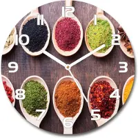 Tulup Wanduhr aus Glas 30fi Glasbild Glasuhr Gehärtetes Glas - weisse-zeiger - Colorful spices