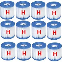 Intex Filterkartusche Typ H für Kartuschenfilteranlagen, 12er Set, Außen Ø 9 cm, Innen Ø 3,3 cm