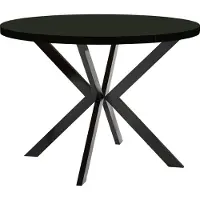 Dekori.Interiors Runder Esstisch Schwarz ENDIK 100/150 cm ausziehbar mit Metallgestell – Industrial, Loft