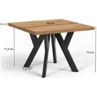 Dekori.Interiors Esstisch für 4–8 Personen NERO 90/190 cm, quadratisch, ausziehbar, Eiche Craft Golden mit schwarzen Buchenholzbeinen – Loft, Skandi