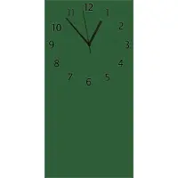Wallario Design Wanduhr bedruckt, Größe 30 x 60 cm, Motiv: Dunkelgrün