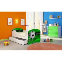 ACMA I Jugendbett Kinderbett Junior-Bett Komplett-Set mit Matratze Lattenrost Weiß 14 Goal !!! 180x80 + Bettkasten