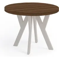 Dekori.Interiors Runder Esstisch Kaschmir PERO 90/140 cm ausziehbar, Franklin Nuss – Loft-Stil, skandinavisch