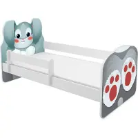 ACMA Tiere VII Kinderbett Jugendbett Junior-Bett Komplett-Set mit Matratze Rausfallschutz Lattenrost (01 Hase, 180x80 cm)
