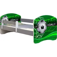 ACMA Jugendbett Kinderbett Junior-Bett Komplett-Set mit Matratze Lattenrost und Rausfallschutz Grau 14 Goal !!! 140x70