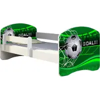 ACMA Jugendbett Kinderbett Junior-Bett Komplett-Set mit Matratze Lattenrost und Rausfallschutz Weiß 14 Goal 180x80