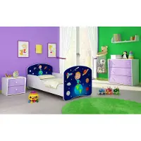 ACMA I Jugendbett Kinderbett Junior-Bett Komplett-Set mit Matratze Lattenrost Weiß 22 Kosmos 160x80