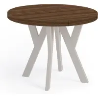 Dekori.Interiors Runder Esstisch Kaschmir PERO 120/220 cm ausziehbar, Franklin Nuss – Loft-Stil, skandinavisch