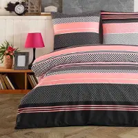 Buymax Renforce Bettwäsche 155x220 cm, aus 100% Baumwolle 2 teilig mit Reissverschluss Kopfkissenbezug 80x80 cm Bettbezug Deckenbezug Set
