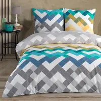 Buymax Renforce Bettwäsche 135x200 cm aus 100% Baumwolle 4 teilig mit Reissverschluss (2x Bettbezug, 2x Kopfkissenbezug 80x80 cm), Deckenbezug Set