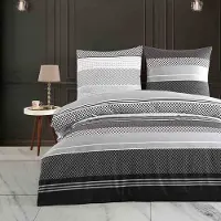 Buymax Renforce Bettwäsche 155x220 cm aus 100% Baumwolle 4 teilig mit Reissverschluss (2x Bettbezug, 2x Kopfkissenbezug 80x80 cm), Deckenbezug Set