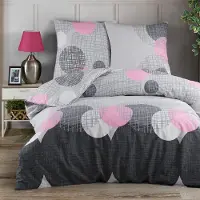 Buymax Bettwäsche Bettbezug 135x200 cm 4 teilig (2x Bettwäscheset + 2x Kissenbezug 80x80 cm) Deckenbezug Set 100% Baumwolle Renforce Reissverschluss