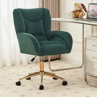 STILVORA Drehstühle Höhenverstellbar mit Polsterung,Bürostuhl mit goldenen Beinen,gepolsterter Ankleidestuhl für Wohn&Schlafzimmer,Grün