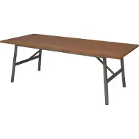 Lestix International Esstisch Annone Edelstahl Teak Massivholz - Tischplatte: 210 x 100 cm