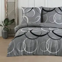 Buymax Bettwäsche Bettbezug 200x200 cm, Kopfkissenbezug 80x80 cm 3 teilig Deckenbezug Set aus 100% Baumwolle Renforce mit Reissverschluss