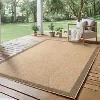 Ayyildiz Hali SIMPEX Indoor Outdoor Teppich Wetterfest Sisal, Boho Modern Design, Küche, Terrasse, Garten und Balkon, Größe: 120 x 170 cm, Farbe: Beige-2