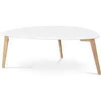 Autronic Konferenztisch Konferenztisch 120x60x45 cm, MDF weiße Platte, Beine Bambus Naturton (AF-1184 WT)